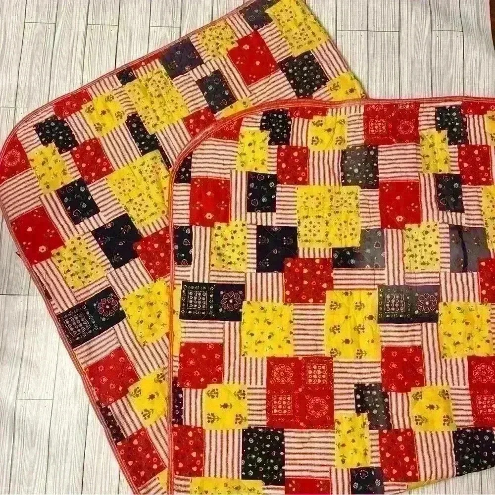 Vintage 70’s quilted patchwork sleeping bag